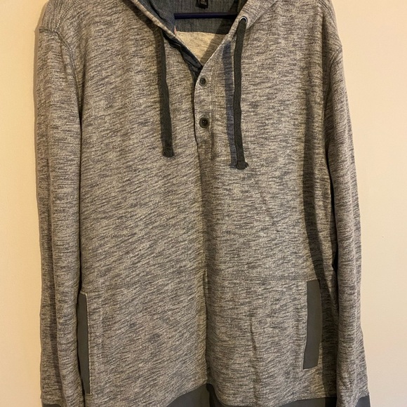 Banana Republic Gray Hoodie with Denim Lined Hood - Picture 1 of 6